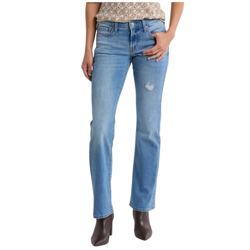 Lucky Brand Womens Sweet Mid Rise Med Wash Distressed Boot Cut Jeans Sz 29 New